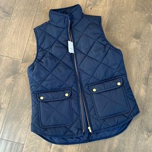 NWT J.Crew Navy Vest with gold hardware